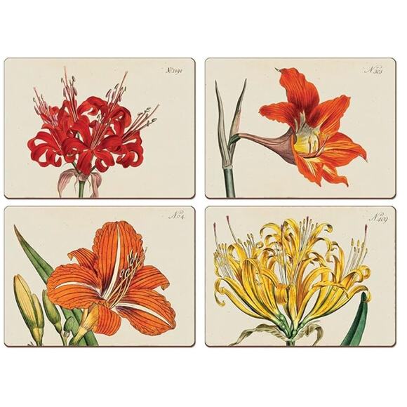Cala Home Botanical Lilies Placemats Hardboard 11.5” x 15.5" - Picture 1 of 7